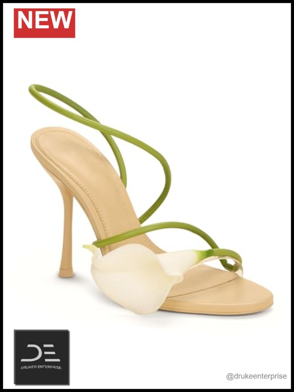 Calla Lily Strappy High Heel Sandals Women Sculptural Stilettos
